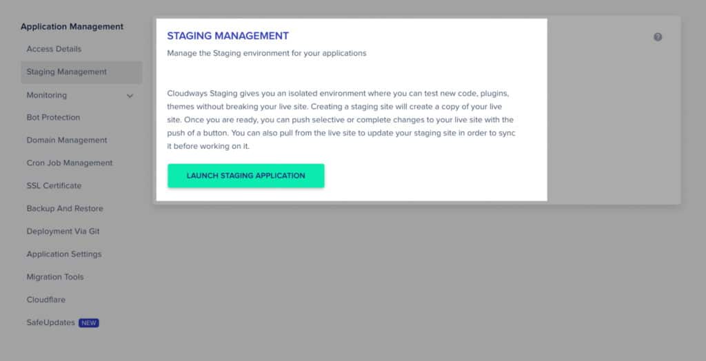 Staging Management