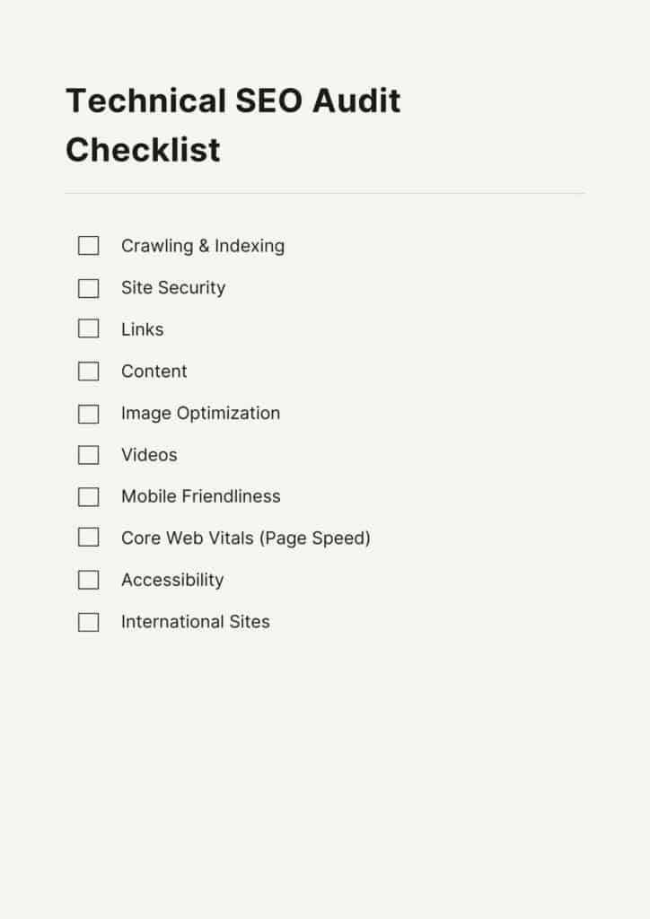 Technical SEO checklist