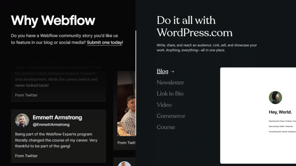 Pros and Cons: Webflow vs WordPress